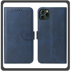 Θήκη Book, Leather Δερματίνη Flap Wallet Case with Clasp Dark Blue Μπλε For iPhone 11 Pro Max