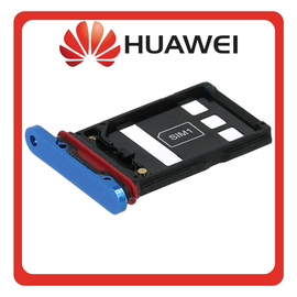 Γνήσια Original Huawei P30 Pro (VOG-L29, VOG-L09), SIM Card Tray + Micro SD Tray Aurora Blue Μπλε 51661MFE (Service Pack By Samsung)