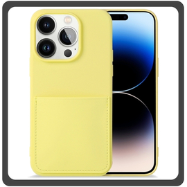 Θήκη Πλάτης - Back Cover, Silicone Σιλικόνη  Liquid Inserted TPU Protective Case Yellow Κίτρινη For iPhone 12 Pro Max