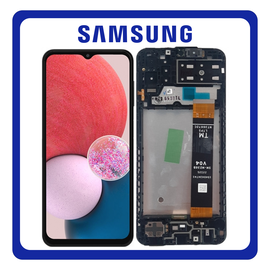 Γνήσια Original Samsung Galaxy A13 4G (SM-A135F, SM-A135F/DS), PLS LCD Οθόνη + Touch Μηχανισμός Αφής + Frame Bezel Πλαίσιο Σασί Black Μαύρο GH82-28508A (Service Pack By Samsung)
