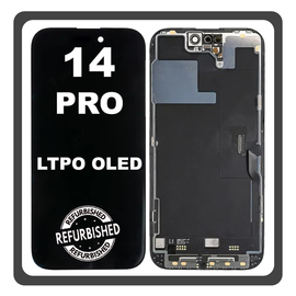 iPhone 14 Pro (A2890, A2650), LTPO Super Retina XDR OLED LCD Display Screen Assembly Οθόνη + Touch Screen Digitizer Μηχανισμός Αφής Space Black Μαύρο (Ref By Apple)