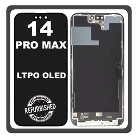 iPhone 14 Pro Max, iPhone 14 ProMax (A2894, A2651), LTPO Super Retina XDR OLED LCD Display Screen Assembly Οθόνη + Touch Screen Digitizer Μηχανισμός Αφής Space Black Μαύρο (Ref By Apple)