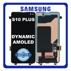 Γνήσια Original Samsung Galaxy S10+ (SM-G975F, SM-G975U) Dynamic AMOLED LCD Display Screen Assembly Οθόνη + Touch Screen Digitizer Μηχανισμός Αφής Black Μαύρο GH96-12256A (Service Pack By Samsung)