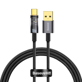 Data Cable Baseus Explorer, Type-c, 100w, 1.0m, Black - 40488