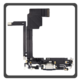 Γνήσια Original For Apple iPhone 15 Pro Max (A2849, A3105) Charging Dock Connector Lightning Flex Καλωδιοταινία Κονέκτορας Φόρτισης + Microphone Μικρόφωνο Blue Μπλε Pulled