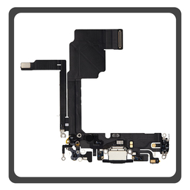 Γνήσια Original Apple iPhone 15 Pro, iPhone 15Pro (A2848, A3101) Charging Dock Connector Lightning Flex Καλωδιοταινία Κονέκτορας Φόρτισης + Microphone Μικρόφωνο Black Μαύρο Pulled