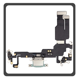 Γνήσια Original For Apple iPhone 15, iPhone15 (A3090, A2846) Charging Dock Connector Lightning Flex Καλωδιοταινία Κονέκτορας Φόρτισης + Microphone Μικρόφωνο Green Πράσινο Pulled