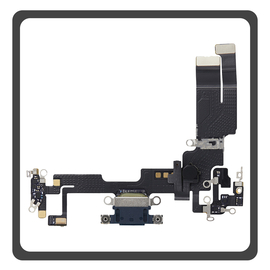 HQ OEM Συμβατό Με Apple iPhone 14 (A2882, A2649) Charging Dock Connector Lightning Flex Καλωδιοταινία Κονέκτορας Φόρτισης + Microphone Μικρόφωνο Black Μαύρο (Premium A+)