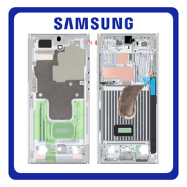 Γνήσια Original Samsung Galaxy S23 Ultra 5G (SM-S918B, SM-S918B/DS) LCD Front Housing LCD Middle Frame Bezel Plate Μεσαίο Πλαίσιο Sky Blue GH96-15833G (Service Pack By Samsung)