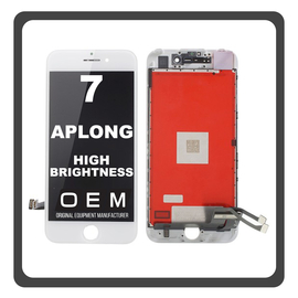 HQ OEM Συμβατό Με Apple iPhone 7, iPhone7 (A1660, A1778) APLONG High Brightness LCD Display Screen Assembly Οθόνη + Touch Screen Digitizer Μηχανισμός Αφής White Άσπρο (Premium A+)​ (0% Defective Returns)