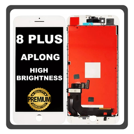 HQ OEM Συμβατό Με Apple iPhone 8+, iPhone 8 Plus (A1864, A1897) APLONG High Brightness LCD Display Screen Assembly Οθόνη + Touch Screen Digitizer Μηχανισμός Αφής White Άσπρο (Premium A+) (0% Defective Returns)