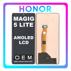 HQ OEM Συμβατό Με Honor Magic5 Lite (RMO-NX3), AMOLED LCD Display Screen Assembly Οθόνη + Touch Screen Digitizer Μηχανισμός Αφής Black Μαύρο (Premium A+)