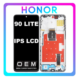 HQ OEM Συμβατό Με Honor 90 Lite (CRT-NX1), IPS LCD Display Screen Assembly Οθόνη + Touch Screen Digitizer Μηχανισμός Αφής + Frame Bezel Πλαίσιο Σασί Black Μαύρο (Premium A+)