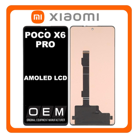 HQ OEM Συμβατό Με Xiaomi Poco X6 Pro (2311DRK48G, 2311DRK48I), AMOLED LCD Display Screen Assembly Οθόνη + Touch Screen Digitizer Μηχανισμός Αφής Black Μαύρο (Premium A+)