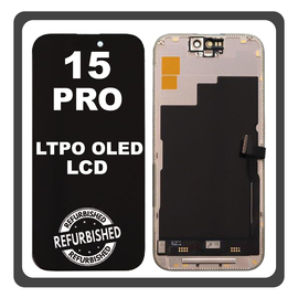 iPhone 15 Pro, iPhone 15Pro (A2848, A3101) LTPO Super Retina XDR OLED ​LCD Display Screen Assembly Οθόνη + Touch Screen Digitizer Μηχανισμός Αφής Black Μαύρο (Ref By Apple) (0% Defective Returns)