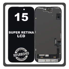 iPhone 15 , iPhone15 (A3090, A2846) Super Retina XDR OLEDLCD Display Screen Assembly Οθόνη + Touch Screen Digitizer Μηχανισμός Αφής Black Μαύρο (Ref By Apple) (0% Defective Returns)
