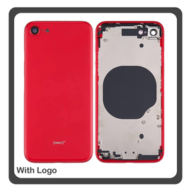 iPhone SE (2020) (A2275, A2296) Rear Back Battery Cover Middle Frame- Housing Πίσω Κάλυμμα Καπάκι Πλάτη Μπαταρίας - Σασί + Side Keys Πλαϊνά πλήκτρα  + Sim Tray Θήκη Κάρτας Red Κόκκινο (Ref By Apple)