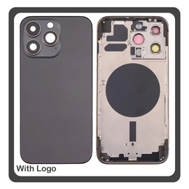 iPhone 13 Pro, iPhone 13Pro (A2638, A2483) Rear Back Battery Cover Middle Frame- Housing Πίσω Κάλυμμα Καπάκι Πλάτη Μπαταρίας - Σασί + Camera Lens Τζαμάκι Κάμερας + Side Keys Πλαϊνά πλήκτρα  + Sim Tray Θήκη Κάρτας Graphite Μαύρο (Ref By Apple)