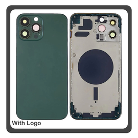 iPhone 13 Pro, iPhone 13Pro (A2638, A2483) Rear Back Battery Cover Middle Frame- Housing Πίσω Κάλυμμα Καπάκι Πλάτη Μπαταρίας - Σασί + Camera Lens Τζαμάκι Κάμερας + Side Keys Πλαϊνά πλήκτρα  + Sim Tray Θήκη Κάρτας Green Πράσινο (Ref By Apple)