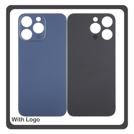 HQ OEM Συμβατό Με Apple iPhone 15 Pro, iPhone 15Pro (A2848, A3101) Aftermarket Rear Back Battery Cover with Camera Big Hole Πίσω Κάλυμμα Πλάτη Καπάκι Μπαταρίας Blue Titanium Μπλε​ (Premium A+)