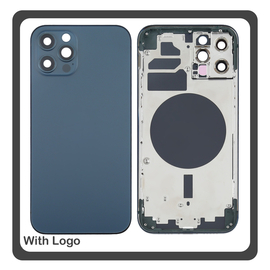 HQ OEM &Sigma;&upsilon;&mu;&beta;&alpha;&tau;ό &Mu;&epsilon; Apple iPhone 12 Pro (A2407, A2341) Rear Back Battery Cover Middle Frame- Housing &Pi;ί&sigma;&omega; &Kappa;ά&lambda;&upsilon;&mu;&mu;&alpha; &Kappa;&alpha;&pi;ά&kappa;&iota; &Pi;&lambda;ά&tau;&eta; &Mu;&pi;&alpha;&tau;&alpha;&rho;ί&alpha;&sigmaf; - &Sigma;&alpha;&sigma;ί + Side Keys &Pi;&lambda;&alpha;ϊ&nu;ά &pi;&lambda;ή&kappa;&tau;&rho;&alpha;  + Sim Tray &Theta;ή&kappa;&eta; &Kappa;ά&rho;&tau;&alpha;&sigmaf; Pacific Blue &Mu;&pi;&lambda;&epsilon; (Premium A+)
