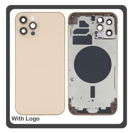HQ OEM &Sigma;&upsilon;&mu;&beta;&alpha;&tau;ό &Mu;&epsilon; Apple iPhone 12 Pro (A2407, A2341) Rear Back Battery Cover Middle Frame- Housing &Pi;ί&sigma;&omega; &Kappa;ά&lambda;&upsilon;&mu;&mu;&alpha; &Kappa;&alpha;&pi;ά&kappa;&iota; &Pi;&lambda;ά&tau;&eta; &Mu;&pi;&alpha;&tau;&alpha;&rho;ί&alpha;&sigmaf; - &Sigma;&alpha;&sigma;ί + Side Keys &Pi;&lambda;&alpha;ϊ&nu;ά &pi;&lambda;ή&kappa;&tau;&rho;&alpha;  + Sim Tray &Theta;ή&kappa;&eta; &Kappa;ά&rho;&tau;&alpha;&sigmaf; Gold &Chi;&rho;&upsilon;&sigma;ό (Premium A+)