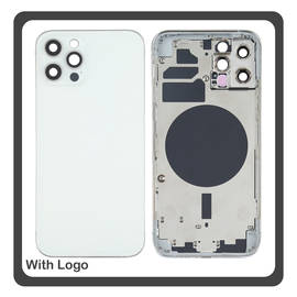 HQ OEM &Sigma;&upsilon;&mu;&beta;&alpha;&tau;ό &Mu;&epsilon; Apple iPhone 12 Pro (A2407, A2341) Rear Back Battery Cover Middle Frame- Housing &Pi;ί&sigma;&omega; &Kappa;ά&lambda;&upsilon;&mu;&mu;&alpha; &Kappa;&alpha;&pi;ά&kappa;&iota; &Pi;&lambda;ά&tau;&eta; &Mu;&pi;&alpha;&tau;&alpha;&rho;ί&alpha;&sigmaf; - &Sigma;&alpha;&sigma;ί + Side Keys &Pi;&lambda;&alpha;ϊ&nu;ά &pi;&lambda;ή&kappa;&tau;&rho;&alpha;  + Sim Tray &Theta;ή&kappa;&eta; &Kappa;ά&rho;&tau;&alpha;&sigmaf; White Ά&sigma;&pi;&rho;&omicron; (Premium A+)