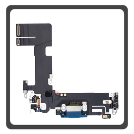 HQ OEM Συμβατό Με Apple iPhone 13 (A2633, A2482) Charging Dock Connector Lightning Flex Καλωδιοταινία Κονέκτορας Φόρτισης + Microphone Μικρόφωνο Blue Μπλε​ (Premium A+)