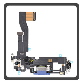 HQ OEM Συμβατό Με Apple iPhone 12 (A2403, A2172) iPhone 12 Pro (A2407, A2341 ) Charging Dock Connector Lightning Flex Καλωδιοταινία Κονέκτορας Φόρτισης + Microphone Μικρόφωνο Pacific Blue Μπλε (Premium A+)