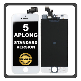 HQ OEM Συμβατό Με Apple iPhone 5, iPhone5 (A1428, A1429) APLONG Standard Version LCD Display Screen Assembly Οθόνη + Touch Screen Digitizer Μηχανισμός Αφής White Άσπρο (Grade AAA) (0% Defective Returns)