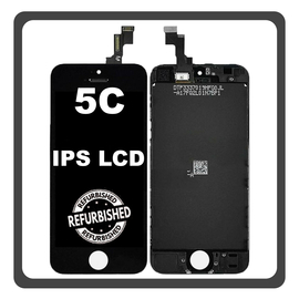 iPhone 5c, iPhone5C (A1456, A1507) IPS LCD Display Screen Assembly Οθόνη + Touch Screen Digitizer Μηχανισμός Αφής Black Μαύρο (Ref By Apple) (0% Defective Returns)