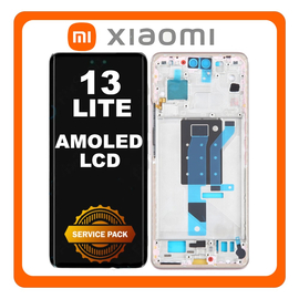 Γνήσια Original Xiaomi 13 Lite 5G (2210129SG​), AMOLED LCD Display Screen Assembly Οθόνη + Touch Screen Digitizer Μηχανισμός Αφής Lite Pink Ροζ 5600050L9S00 (Service Pack By Xiaomi)