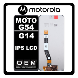 HQ OEM &Sigma;&upsilon;&mu;&beta;&alpha;&tau;ό &Mu;&epsilon; Motorola Moto G54 5G (XT2343-1, XT2343-2) / Moto G14 (PAYF0010IN) IPS LCD Display Screen Assembly &Omicron;&theta;ό&nu;&eta; + Touch Screen Digitizer &Mu;&eta;&chi;&alpha;&nu;&iota;&sigma;&mu;ό&sigmaf; &Alpha;&phi;ή&sigmaf; Black &Mu;&alpha;ύ&rho;&omicron; (Premium A+)