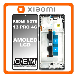 HQ OEM &Sigma;&upsilon;&mu;&beta;&alpha;&tau;ό &Mu;&epsilon; Xiaomi Redmi Note 13 Pro 4G (23117RA68G, 2312FPCA6G) AMOLED LCD Display Screen Assembly &Omicron;&theta;ό&nu;&eta; + Touch Screen Digitizer &Mu;&eta;&chi;&alpha;&nu;&iota;&sigma;&mu;ό&sigmaf; &Alpha;&phi;ή&sigmaf; + Frame Bezel &Pi;&lambda;&alpha;ί&sigma;&iota;&omicron; &Sigma;&alpha;&sigma;ί Black &Mu;&alpha;ύ&rho;&omicron; (Premium A+)