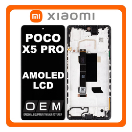 HQ OEM &Sigma;&upsilon;&mu;&beta;&alpha;&tau;ό &Mu;&epsilon; Xiaomi Poco X5 Pro (22101320G, 22101320I) AMOLED LCD Display Screen Assembly &Omicron;&theta;ό&nu;&eta; + Touch Screen Digitizer &Mu;&eta;&chi;&alpha;&nu;&iota;&sigma;&mu;ό&sigmaf; &Alpha;&phi;ή&sigmaf; + Frame Bezel &Pi;&lambda;&alpha;ί&sigma;&iota;&omicron; &Sigma;&alpha;&sigma;ί Astral Black &Mu;&alpha;ύ&rho;&omicron; (Premium A+)