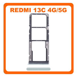 Γνήσια Original Xiaomi Redmi 13C 4G (23100RN82L, 23106RN0DA) / Redmi 13C 5G (23124RN87G, 23124RN87I) SIM Card Tray + Micro SD Tray Slot Υποδοχέας Βάση Θήκη Κάρτας SIM Clover Green Πράσινο (Service Pack By Xiaomi)