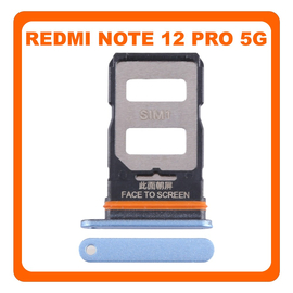 Γνήσια Original Xiaomi Redmi Note 12 Pro 5G (22101316C, 22101316I) SIM Card Tray Υποδοχέας Βάση Θήκη Κάρτας SIM Frosted Blue Μπλε (Service Pack By Xiaomi)