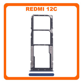 Γνήσια Original Με Xiaomi Redmi 12C (22120RN86G, 22120RN86I) SIM Card Tray + Micro SD Tray Slot Υποδοχέας Βάση Θήκη Κάρτας SIM Ocean Blue Μπλε (Service Pack By Xiaomi)