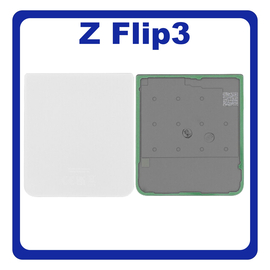 Γνήσια Original Samsung Galaxy Z Flip 3 5G (SM-F711B, SM-F711N) Rear Back Battery Cover Πίσω Καπάκι Πλάτη Μπαταρίας White Άσπρο GH82-26293F (Service Pack By Samsung)