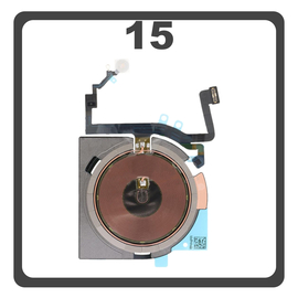 Γνήσια Original For Apple iPhone 15, iPhone15 (A3090, A2846) Wireless Charging Coil Ασύρματος Φορτιστής + Camera Flashlight Flex Cable Φλας Pulled