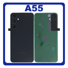 HQ OEM Συμβατό Με Samsung Galaxy A55 5G (SM-A556V, SM-A556B) Rear Back Battery Cover + Camera Lens Πίσω Κάλυμμα Καπάκι Πλάτη Μπαταρίας + Τζαμάκι Κάμερας Navy Black Μαύρο (Premium A+)