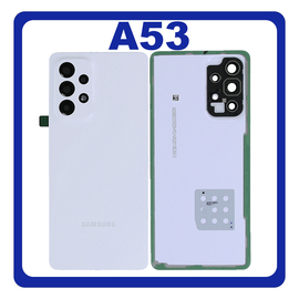 HQ OEM Συμβατό Με Samsung Galaxy A53 5G (SM-A536B, SM-A536B/DS) Rear Back Battery Cover + Camera Lens Πίσω Κάλυμμα Καπάκι Πλάτη Μπαταρίας + Τζαμάκι Κάμερας White Άσπρο (Premium A+)