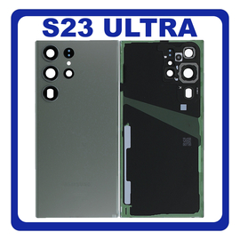 Γνήσια Original Samsung Galaxy S23 Ultra 5G (SM-S918B, SM-S918B/DS) Rear Back Battery Cover Πίσω Κάλυμμα Καπάκι Πλάτη Μπαταρίας + Camera Lens Τζαμάκι Κάμερας Green Πράσινο (Premium A+)