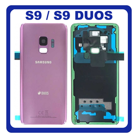 Original Γνήσιο Samsung Galaxy S9 S9 Duos G960 (G960F, G960F/DS, G960U, G960W, G9600) Rear Back Battery Cover Πίσω Κάλυμμα Πλάτη Καπάκι Μπαταρίας + Camera Lens Τζαμάκι Κάμερας Violet Μωβ GH82-15875B (Service Pack By Samsung)