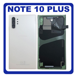 Original Γνήσιο Samsung Galaxy Note 10 Plus , Note10 Plus , Note 10+ N975 (N975F, N975U, N9750, N975U1, N975W, N975N, N975X, SCV45) Rear Back Battery Cover Πίσω Κάλυμμα Καπάκι Μπαταρίας White Άσπρο GH82-20588B (Service Pack By Samsung)