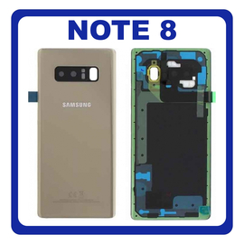 Original Γνήσιο Samsung Galaxy Note 8 Note8 (N950F, N950FD) Rear Back Battery Cover Πίσω Κάλυμμα Καπάκι Μπαταρίας Gold Χρυσό GH82-14979D (Service Pack By Samsung)
