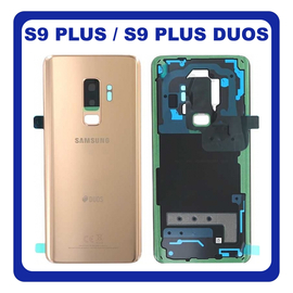 Original Γνήσιο Samsung Galaxy S9 Plus , S9+ Duos G965 (G965F, G965FD, G965F/DS, G965U, G965W, G9650) Rear Back Battery Cover Πίσω Κάλυμμα Πλάτη Καπάκι Μπαταρίας + Camera Lens Τζαμάκι Κάμερας Gold Χρυσό GH82-15660E (Service Pack By Samsung)