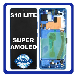Γνήσια Original Samsung Galaxy S10 Lite , SM-G770F G770 Super AMOLED Plus, HDR10+ LCD DISPLAY SCREEN ΟΘΟΝΗ + TOUCH SCREEN DIGITIZER ΜΗΧΑΝΙΣΜΟΣ ΑΦΗΣ + FRAME ΠΛΑΙΣΙΟ BLUE GH82-21672C (SERVICE PACK BY SAMSUNG)