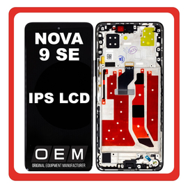 HQ OEM Συμβατό Με Huawei Nova 9 SE, Nova 9SE (JLN-LX1, JLN-LX3) IPS LCD Display Screen Assembly Οθόνη + Touch Screen Digitizer Μηχανισμός Αφής + Frame Bezel Midnight Black Μαύρο (Premium A+)