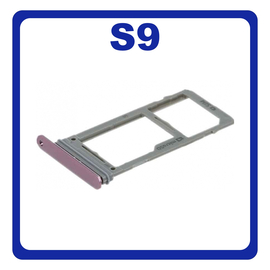 Original Γνήσιο Samsung Galaxy S9 G960F G960 (SM-G960F , SM-G960F/DS) SIM Tray Cover Assy + Micro SD Tray Slot Υποδοχέας Βάση Θήκη Κάρτας SIM Κάλυμμα Lilac Purple Μωβ (Service Pack By Samsung)